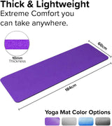 Yoga Mat - Unisex - Non-slip Thick Foam Fitness Exercise Mat - With Portable Strap - Lightweight Home Fitness Equipment - Suitable for Yoga, Pilates, Stretching, Gymnastics Training and Camping - Side View