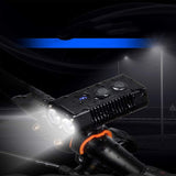 Bicycle lamp - High lumen bicycle headlamp, 2 LEDs - Super bright headlamp - 7 modes for all bicycles, mountain bikes, racing bikes - Rechargeable via USB - 45-Degree Angle