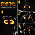 LED Bicycle Rear Light - with Turn Signal - Split Bicycle Rear Light - Bicycle Indicator Light USB Rechargeable - Suitable for Bicycles, Warning for Bicycle Safety Bicycle Light 5 Modes