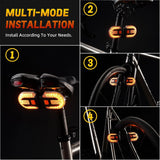 LED Bicycle Rear Light - with Turn Signal - Split Bicycle Rear Light - Bicycle Indicator Light USB Rechargeable - Suitable for Bicycles, Warning for Bicycle Safety Bicycle Light 5 Modes - Side View