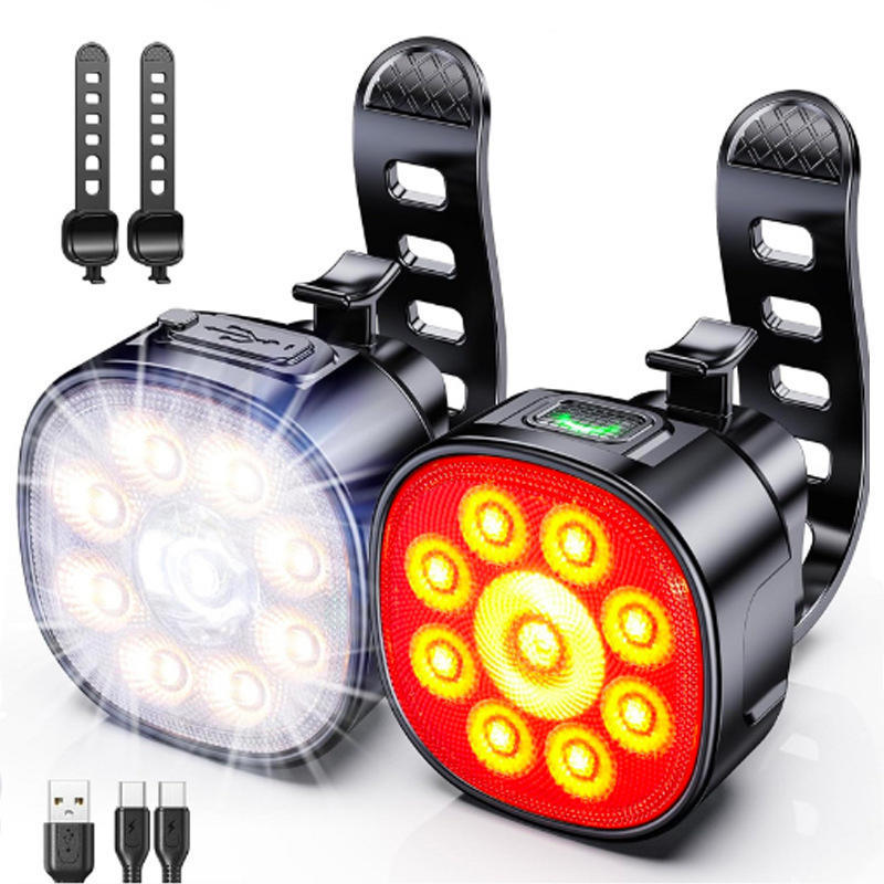 LED bicycle rear light -IPX5 Waterproof & Shockproof - USB-C Rechargeable - Safety Warning Strobe Light - 6 Light Modes - 1 Item