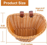 Bicycle basket - D-shaped bicycle basket for the handlebars - Storage box for the handlebars - Woven plastic - With 2 adjustable straps