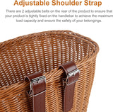 Bicycle basket - D-shaped bicycle basket for the handlebars - Storage box for the handlebars - Woven plastic - With 2 adjustable straps - Top-Down View