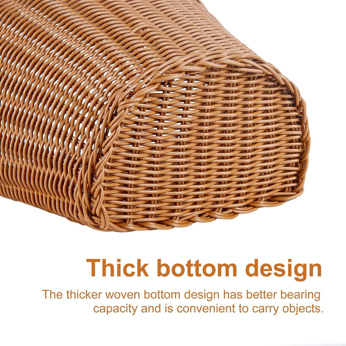 Bicycle basket - D-shaped bicycle basket for the handlebars - Storage box for the handlebars - Woven plastic - With 2 adjustable straps