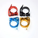 Mountain bike seatpost clamp - aluminum alloy - quick release seatpost clamp - 28.6 mm - black - Front View
