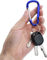 Carabiner - D-ring clip hook - Durable keychain - Camping accessory - Suitable for outdoor fishing, hiking, backpacking - 10 pieces - Side View