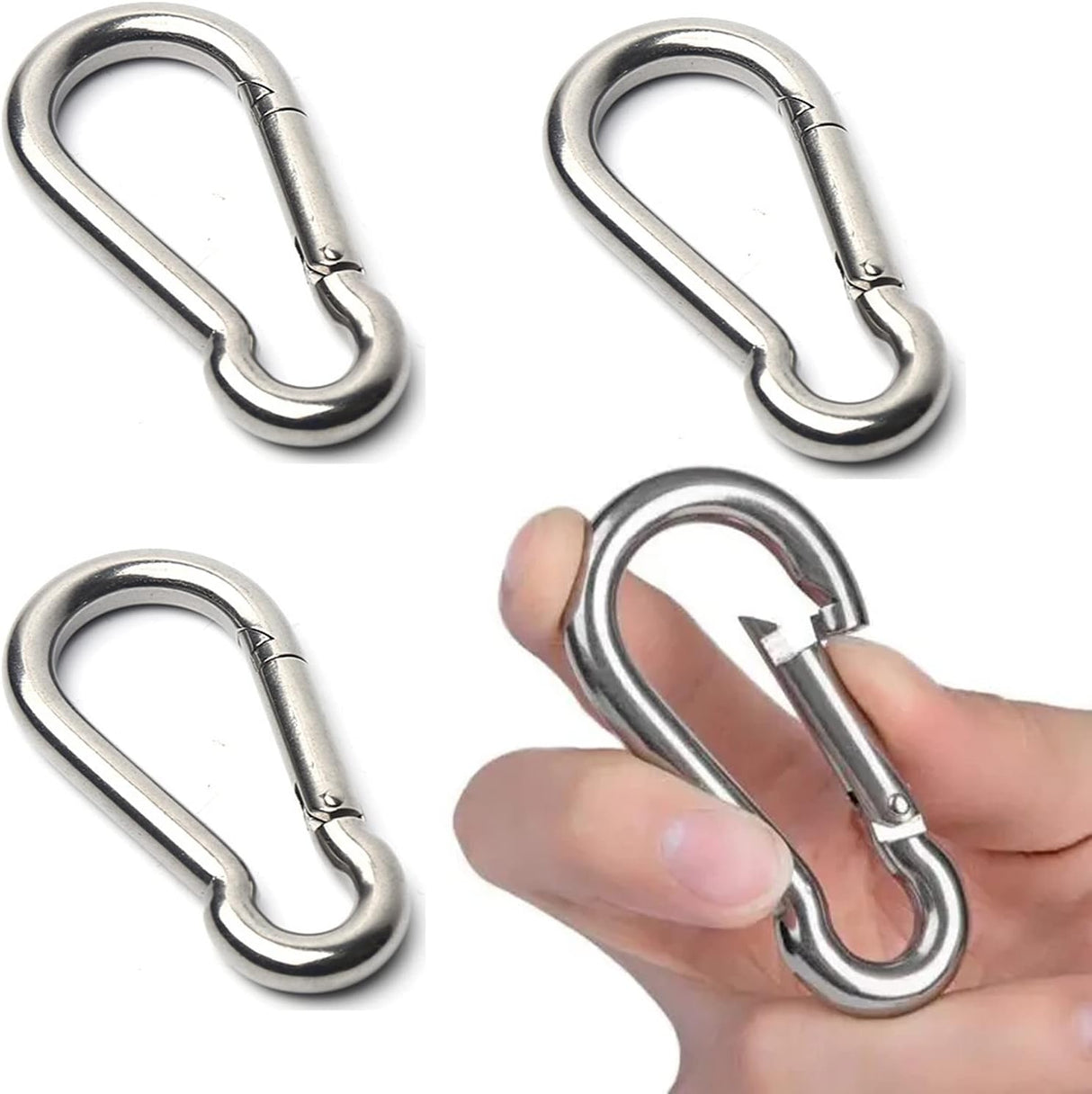 Buckle - M6 buckle - Suitable for hiking, camping, fishing, dog leashes, etc. - 60mm - Can bear 70kg - 10 pieces (not suitable for climbing)