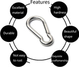 Buckle - M6 buckle - Suitable for hiking, camping, fishing, dog leashes, etc. - 60mm - Can bear 70kg - 10 pieces (not suitable for climbing) - Top-Down View