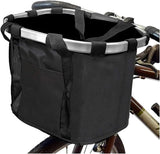 Bicycle basket - Front bike basket - Small dog carrier - Removable mountain bike handlebar tube - Hanging foldable luggage bag with a load capacity of 5 kg - Black