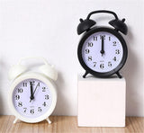 Children's Alarm Clock-Children's Alarm Clock-Children's Twin Bells-Cute Battery-Powered-Analog Mini Round Bedside Alarm Clock-Children's Gift Children's Student Alarm Clock Home Decor (Blue)