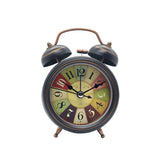 Alarm Clock - Retro Mini Silent Alarm Clock - with Night Light - Retro Arabic Digital Analog Quartz Alarm Clock - Ticking Double Bell Alarm Clock - Desk Clock with Alarm - Silent Clock