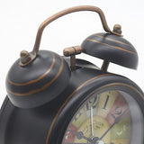 Alarm Clock - Retro Mini Silent Alarm Clock - with Night Light - Retro Arabic Digital Analog Quartz Alarm Clock - Ticking Double Bell Alarm Clock - Desk Clock with Alarm - Silent Clock