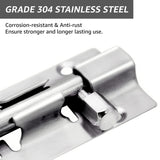 Door Latch - Sliding Latch Made of Stainless Steel 304 with Screws - Suitable for Bathrooms, Bedrooms, Sheds and Garden Toilets - 4