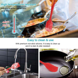 Silicone Spatula Set - Silicone Kitchen Utensils Including Rubber Spatula - Non-Stick and Heat Resistant - Suitable for Cooking, Baking and Mixing - Red - Pack of 6 - Front View