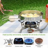 Camping Cookware Set - Multifunctional Portable Stainless Steel Cookware Set - Suitable for 2-3 People - Outdoor Picnic - Set of 4 - Top-Down View