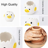 Egg White Separator - Ceramic Egg Yolk Separator - Portable Kitchen Gadget - Yellow Chicken - 2 Pieces - 45-Degree Angle