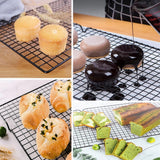 Baking Cooling Rack - Stainless Steel Cake Rack - Cookie Drying Rack - For cooking, baking, grilling and drying cakes, cookies and meat - Suitable for baking trays and ovens - 40*25.5*2cm - Front View