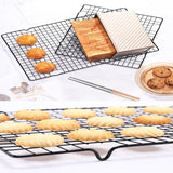 Baking Cooling Rack - Stainless Steel Cake Rack - Cookie Drying Rack - For cooking, baking, grilling and drying cakes, cookies and meat - Suitable for baking trays and ovens - 40*25.5*2cm - Side View