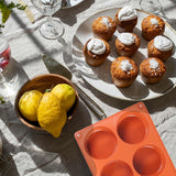 Muffin Tin - Yorkshire Pudding Pan with 6 Cavities - Silicone Cupcake Molds for Baking - Silicone Muffin Molds, Non-Stick Muffin Molds, Cookie Jelly Molds - Pack of 2 - Front View