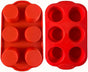 Silicone Muffin Mold - Silicone Yorkshire Pudding Mold, Muffin Mould, Non-Stick Muffin Cupcake Mold - for Muffin Cupcakes or Yorkshire Pudding - Baking Tools 30*18*4 cm - Red - 6 Cups - 2 pieces