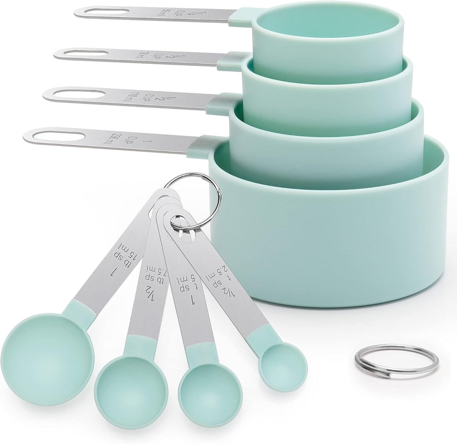 Measuring Cups & Spoons - Interlocking measuring cups for measuring dry or liquid ingredients - Stainless steel handles - Set of 8