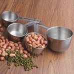 Stainless Steel Measuring Cups - 60, 80, 120, 235 ml - Silver - Set of 4