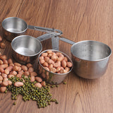 Stainless Steel Measuring Cups - 60, 80, 120, 235 ml - Silver - Set of 4 - Front View