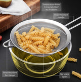 Strainers - Marine Grade Stainless Steel - Fine Mesh - Heat Resistant - No Sharp Edges - Corrosion Resistant - Pack of 3 (8cm, 12cm & 18cm) - Front View