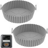 Silicone Air Fryer Liners - Non-Stick, Greaseproof, Waterproof - Food Grade Silicone Baking Pans - Microwave Safe - 7.8 Inch - Pack of 2