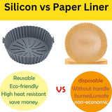 Silicone Air Fryer Liners - Non-Stick, Greaseproof, Waterproof - Food Grade Silicone Baking Pans - Microwave Safe - 7.8 Inch - Pack of 2 - Top-Down View