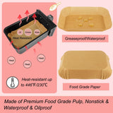 Silicone Baking Paper - Suitable for Airfryer Liners - Compatible with Dual-Zone Fryers - 100 Pieces - Front View