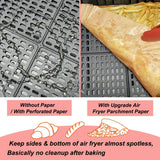Silicone Baking Paper - Suitable for Airfryer Liners - Compatible with Dual-Zone Fryers - 100 Pieces - Side View