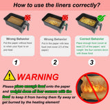 Silicone Baking Paper - Suitable for Airfryer Liners - Compatible with Dual-Zone Fryers - 100 Pieces