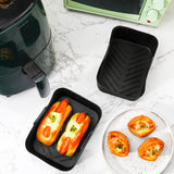 Airfryer Accessory Set - Silicone Liner, Grill, Steam Basket, Baking Tray and Pan - Set of 7 - Side View
