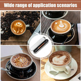 Coffee Latte Art Needle - 304 Stainless Steel Coffee Art Pen - Cappuccino Engraving Pen Double Head - Stainless Steel Espresso Tool - For Latte Decoration - With Wooden Handle - Side View