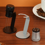 Coffee Mixer - Fabric Mixer with Holder - 6-Pin Coffee Stirrer - Removable and Washable Mixer - Black - Front View