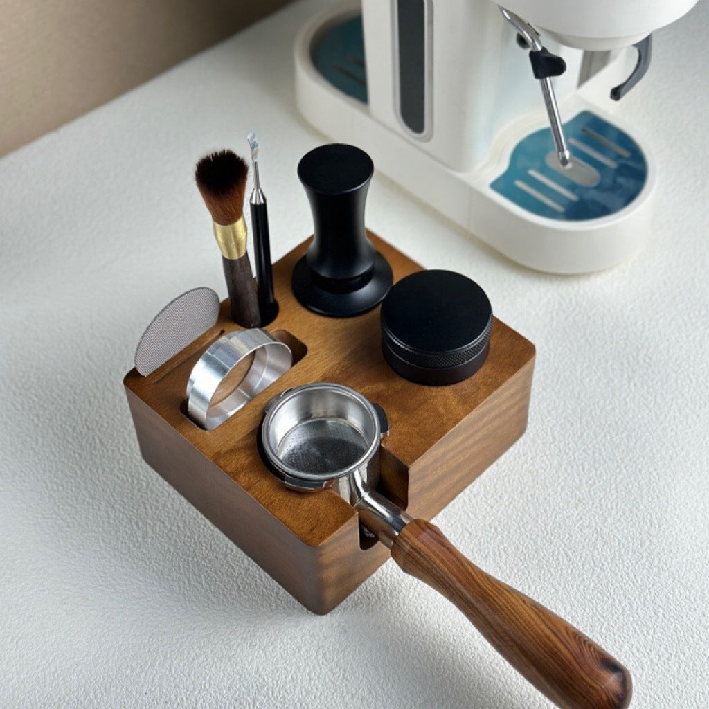 Coffee Tamper - Handle Support - Adjustable Multifunctional Solid Wood Tamper Base - 51/54 mm