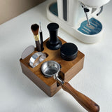 Coffee Tamper - Handle Support - Adjustable Multifunctional Solid Wood Tamper Base - 51/54 mm - Side View