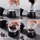 Moka Pot Dosing Ring and Coffee Dispenser - 2-in-1 Dosing Ring - Fast Dosing and Compaction (Large Size 8.4*8.4*3.9cm) - 45-Degree Angle
