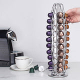 Coffee capsule holder - 40 capsules Coffee pod holder - Coffee pod holder - Silver - Front View