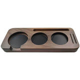 Tamper - Adjustable base with anti-slip bracket - Suitable for espresso machines - Walnut - 51 mm
