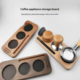 Tamper - Adjustable base with anti-slip bracket - Suitable for espresso machines - Walnut - 51 mm - Front View