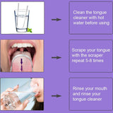 Tongue scraper - Stainless steel tongue cleaner - Freshens breath - Restores taste - Pack of 2