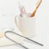 Tongue scraper - Stainless steel tongue cleaner - Freshens breath - Restores taste - Pack of 2