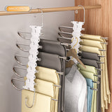 clothes hangers-stainless steel trouser rack-space saving-trouser rack-wardrobe-storage rack-5 tiers-1 - Front View