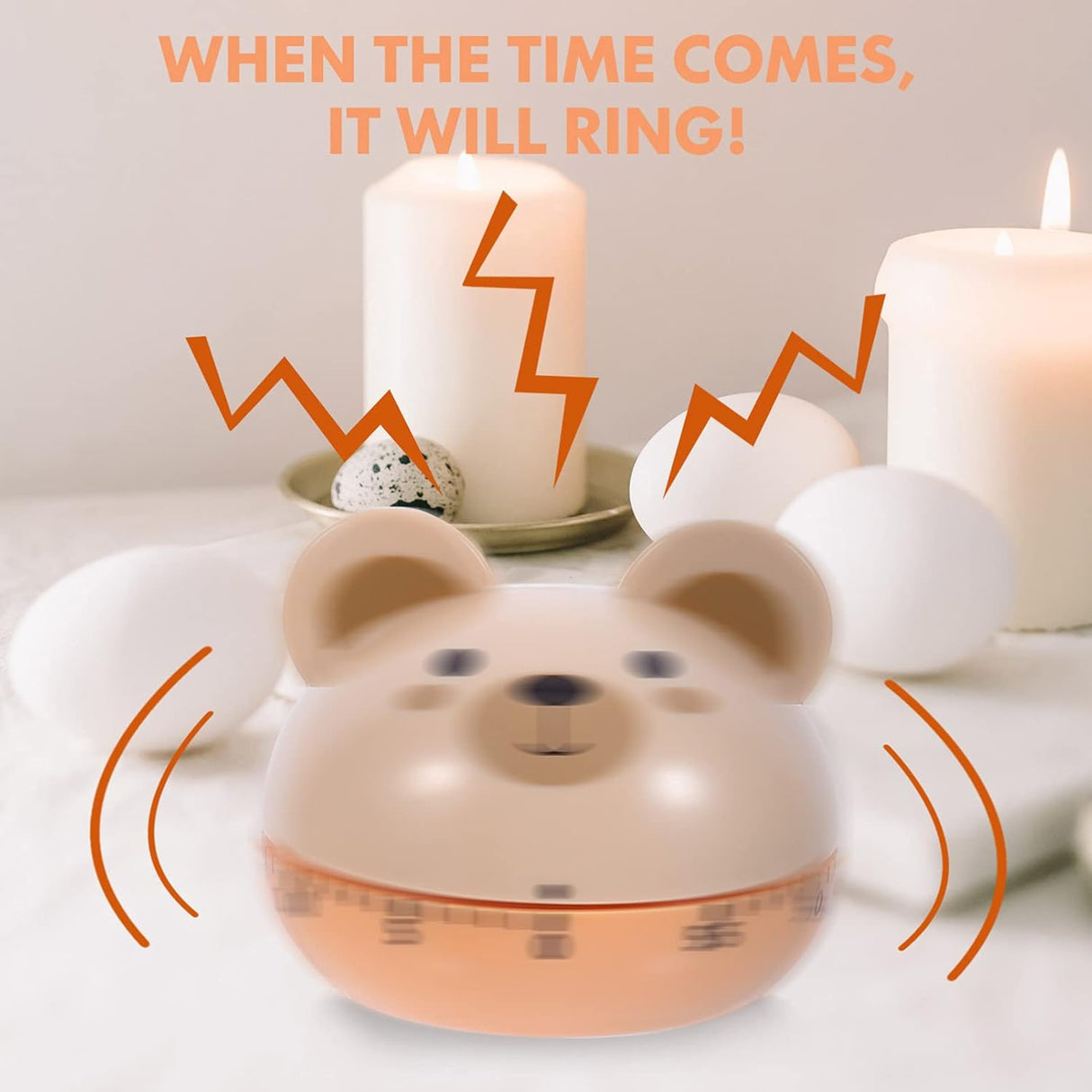Egg Timer - Timer - Cartoon Bear Kitchen Reminder Timer - Mechanical Timer Kitchen Food Timer - Kitchen Countdown Timer - Digital Kitchen Timer - Working Cooking Utensils - Metal Interior Modeling - 1 Piece