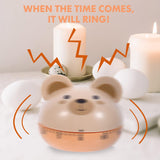 Egg Timer - Timer - Cartoon Bear Kitchen Reminder Timer - Mechanical Timer Kitchen Food Timer - Kitchen Countdown Timer - Digital Kitchen Timer - Working Cooking Utensils - Metal Interior Modeling - 1 Piece - Front View