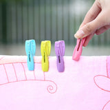Clothes pegs - Windproof plastic clothes pegs for outdoor use with storage basket - Suitable for sheets, underwear and socks - 30 pieces - Side View