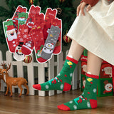 Socks - Christmas socks - Cotton women's socks with cartoon motif - 5 pairs