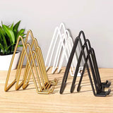 Photo Frame Stand - Set of 4 - Medal and Certificate Stand - Creative Standing Glass Photo Stand - Black - Side View